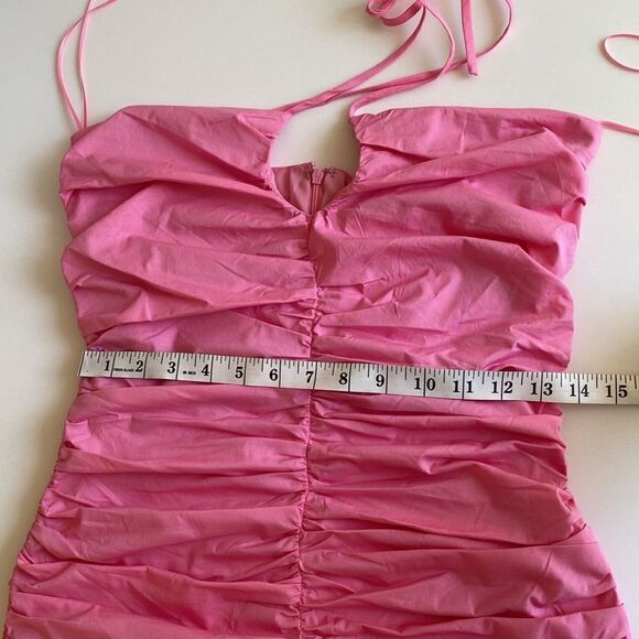 WAYF Beverly Halter Ruched Keyhole Mini Dress Size Small - Picture 11 of 13